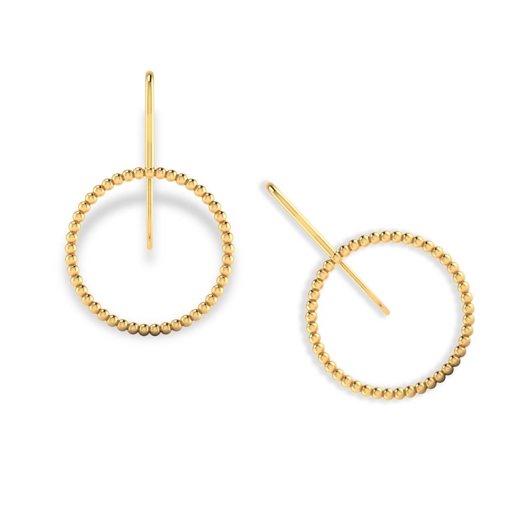 Iski Uski 925 Sterling Silver Round Classic Drop Earrings