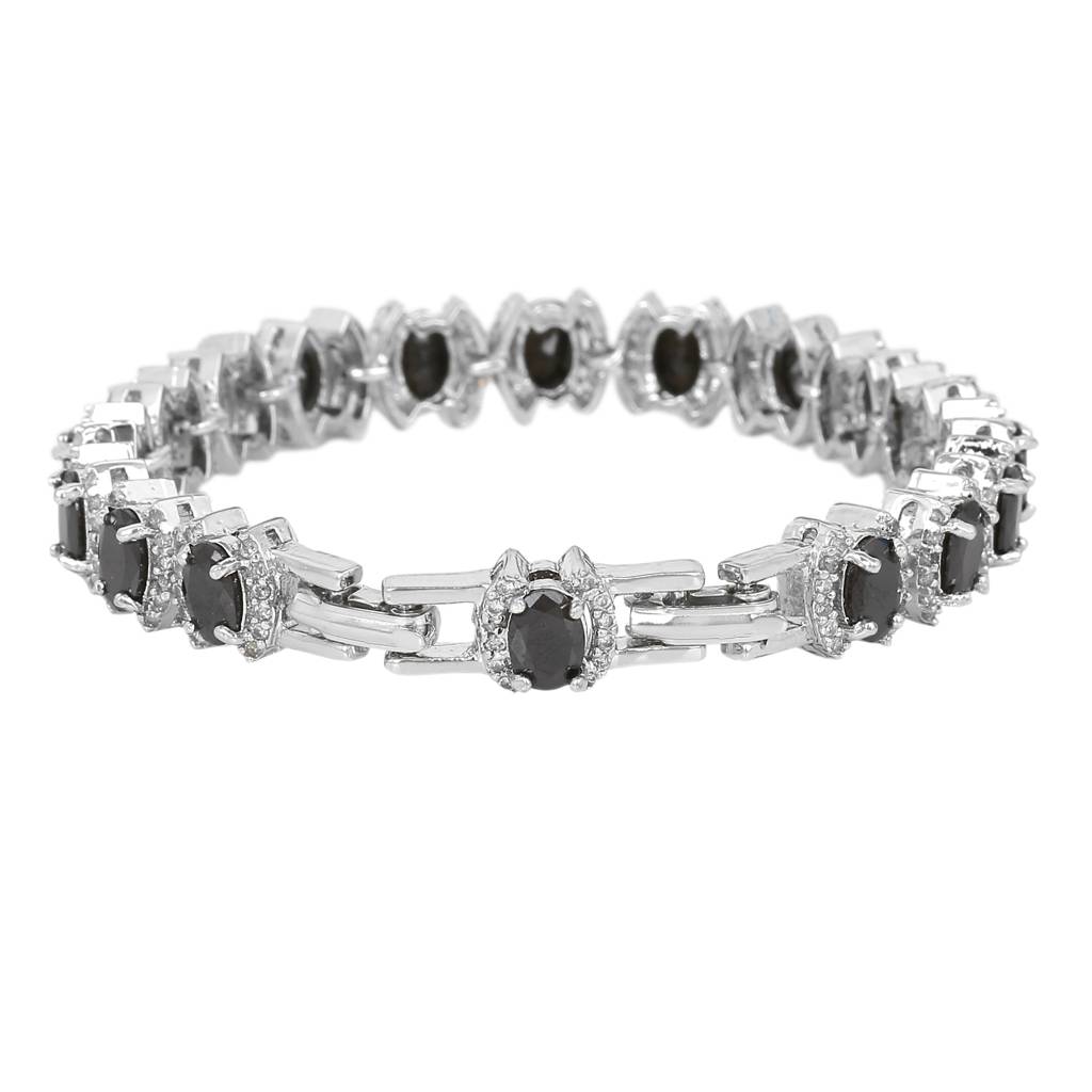 Estele Rhodium Plated Cz Stunning Bracelet With Stones For Women : AD-055-IR-BKBR