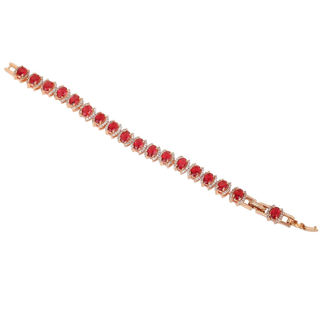 Estele Rhodium Plated Cz Stunning Bracelet With Stones For Women : AD-055-RG-TPBR
