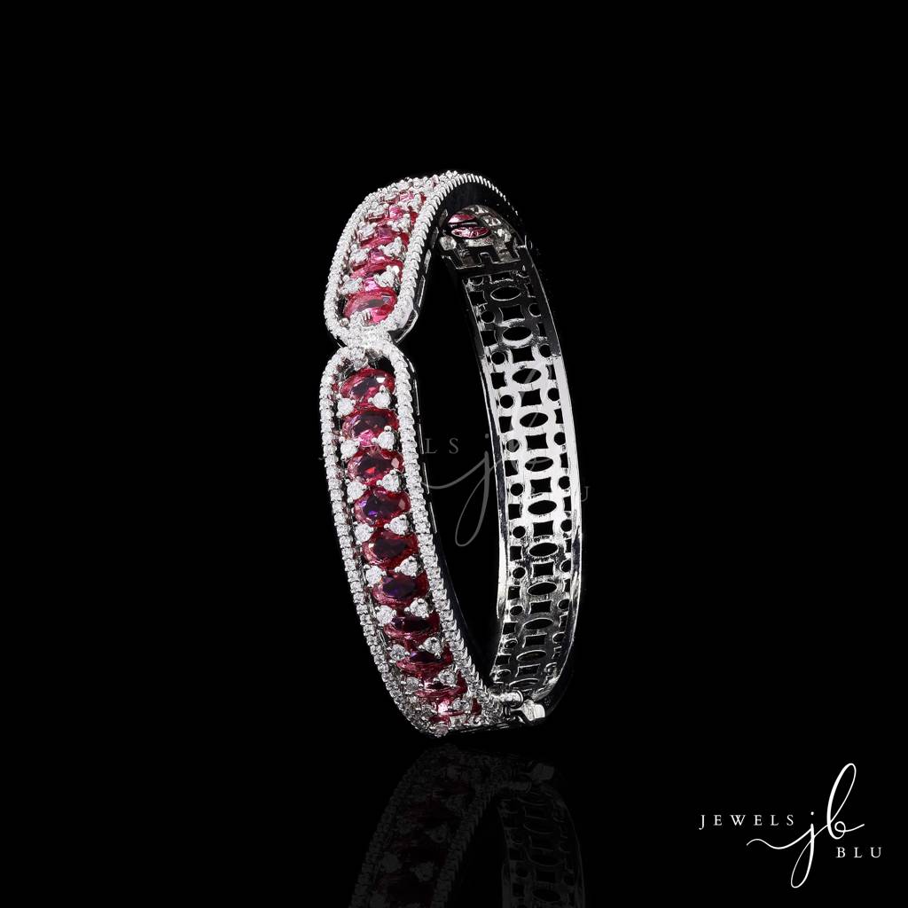 American Diamond Ruby Rosy Openable Kada Bracelet : 400024