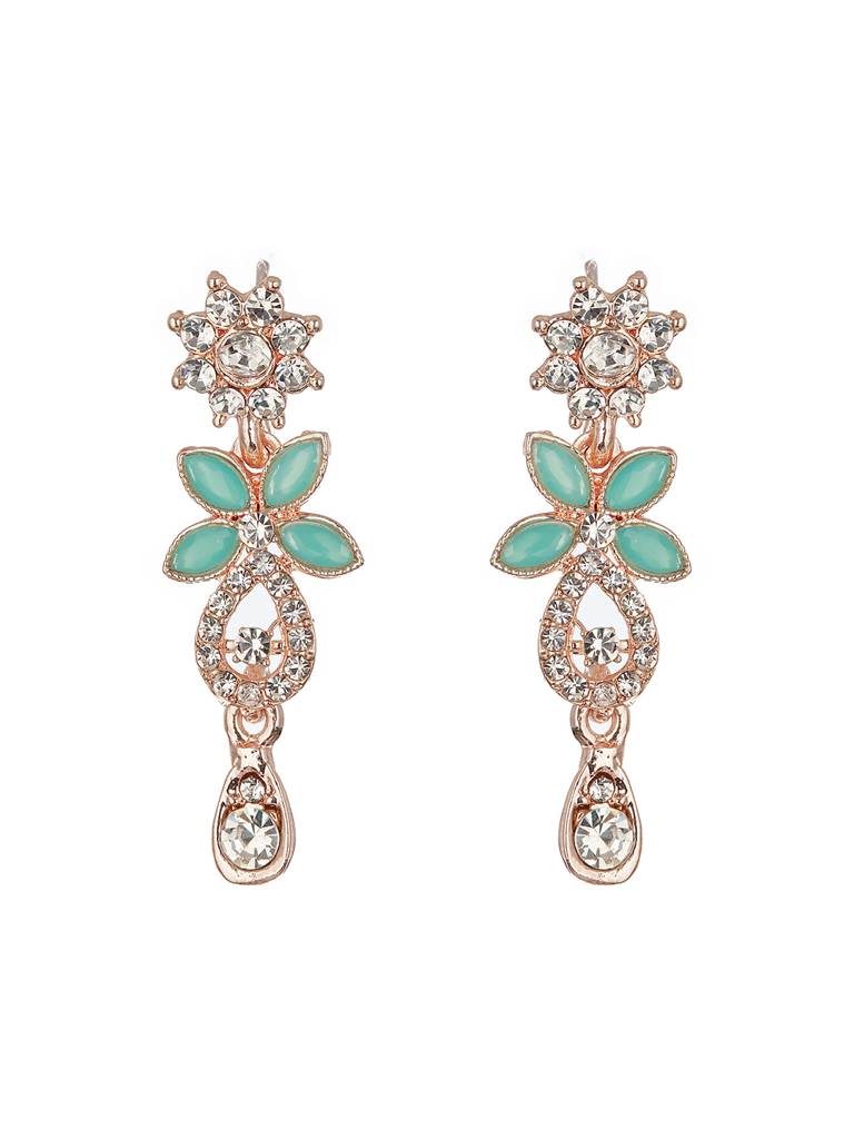 Women Rose Gold-Plated Ad Studded Jewellery Set : 40269