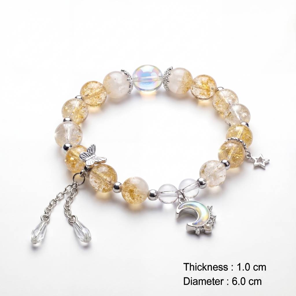 Korean Golden Galaxy Moonlight Beaded Bracelet : YUFSBR218
