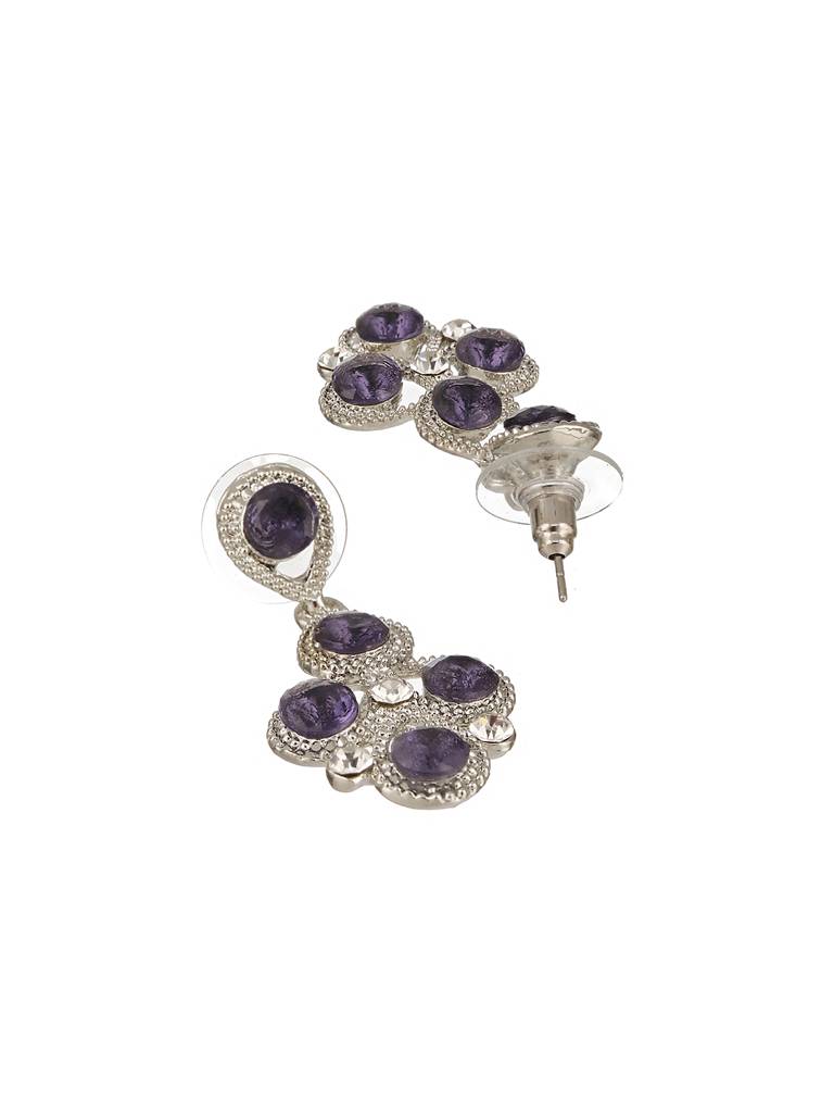 Silver-Plated Blue Ad-Studded Jewellery Set : 40339