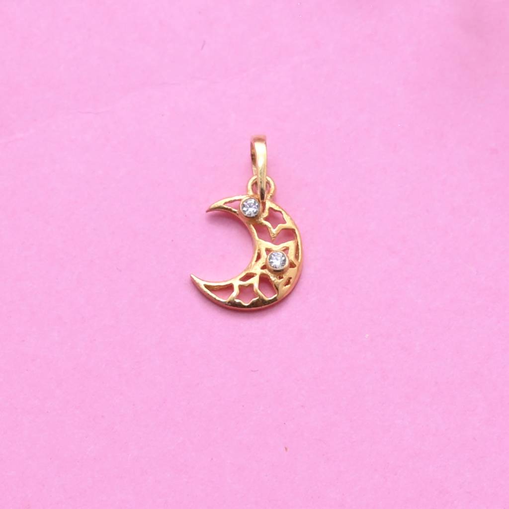 925 Pure Silver Crescent Moon Inspired Pendant For Girls And Kids : PEN1016