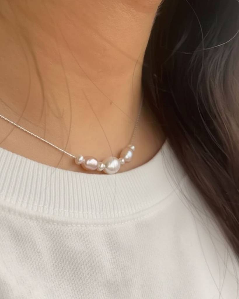 Sterling Silver Shell Pearls Necklace : SSSPN165