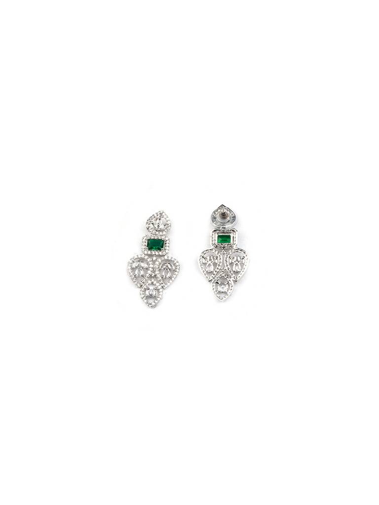 Luxurious Green Cz Ad Bridal Necklace Set : AD130Green
