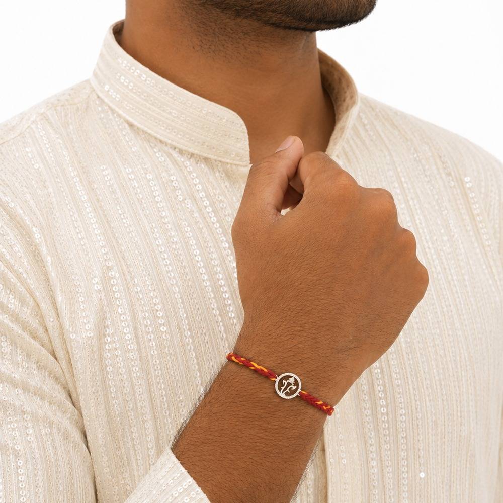 Divine Ganesha Halo 925 Sterling Silver Rakhi : 1013382
