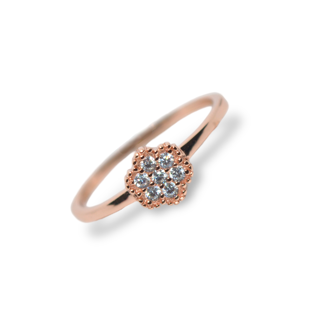 Dainty White Floral Ring : 417