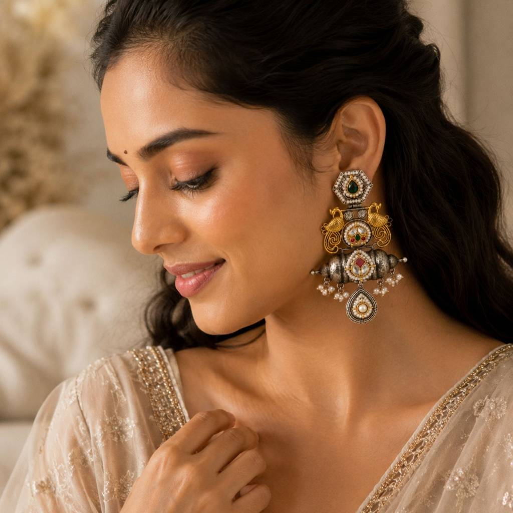 Vaidehi Bridal Pachi Kundan Earrings : PAS003