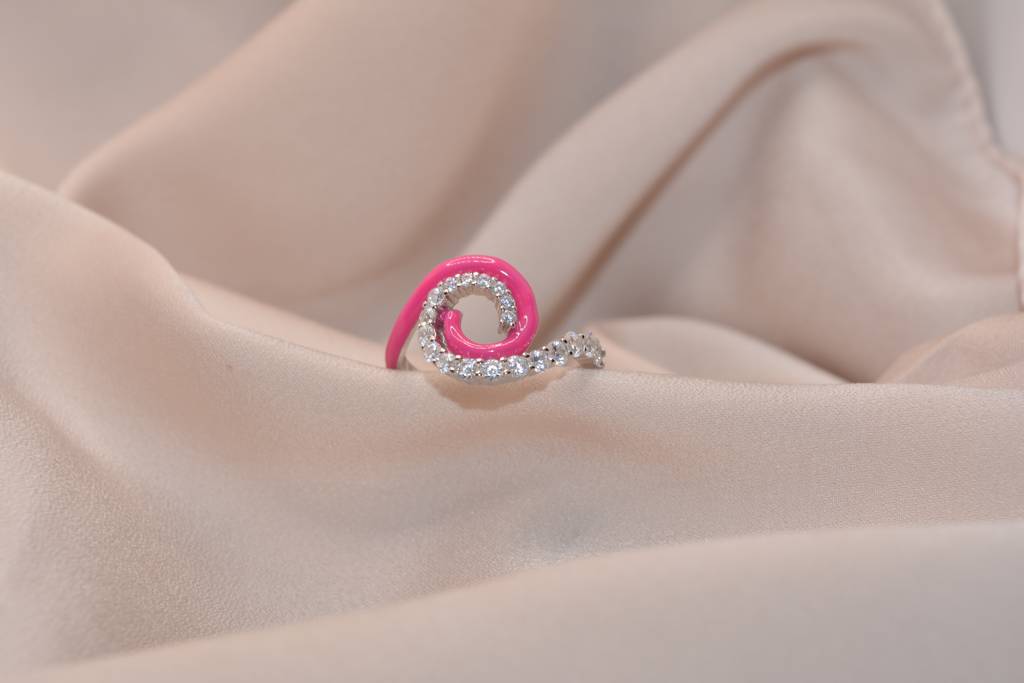 Pink Enamel Radiance Ring : 421