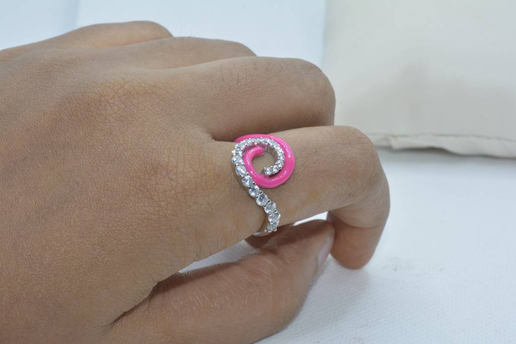 Pink Enamel Radiance Ring : 421