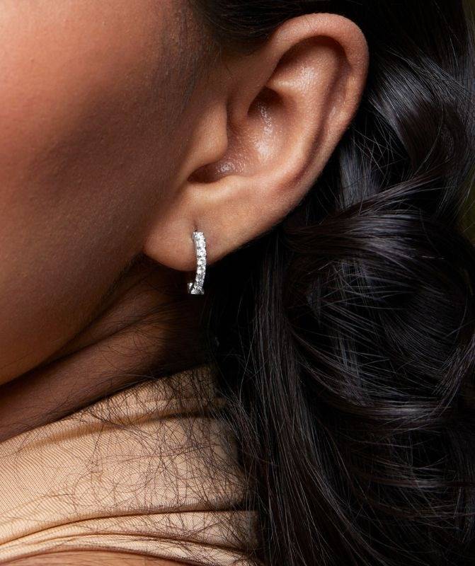 2 In1 Pure Silver Hoop Earring With Detachable Pearl : EC026