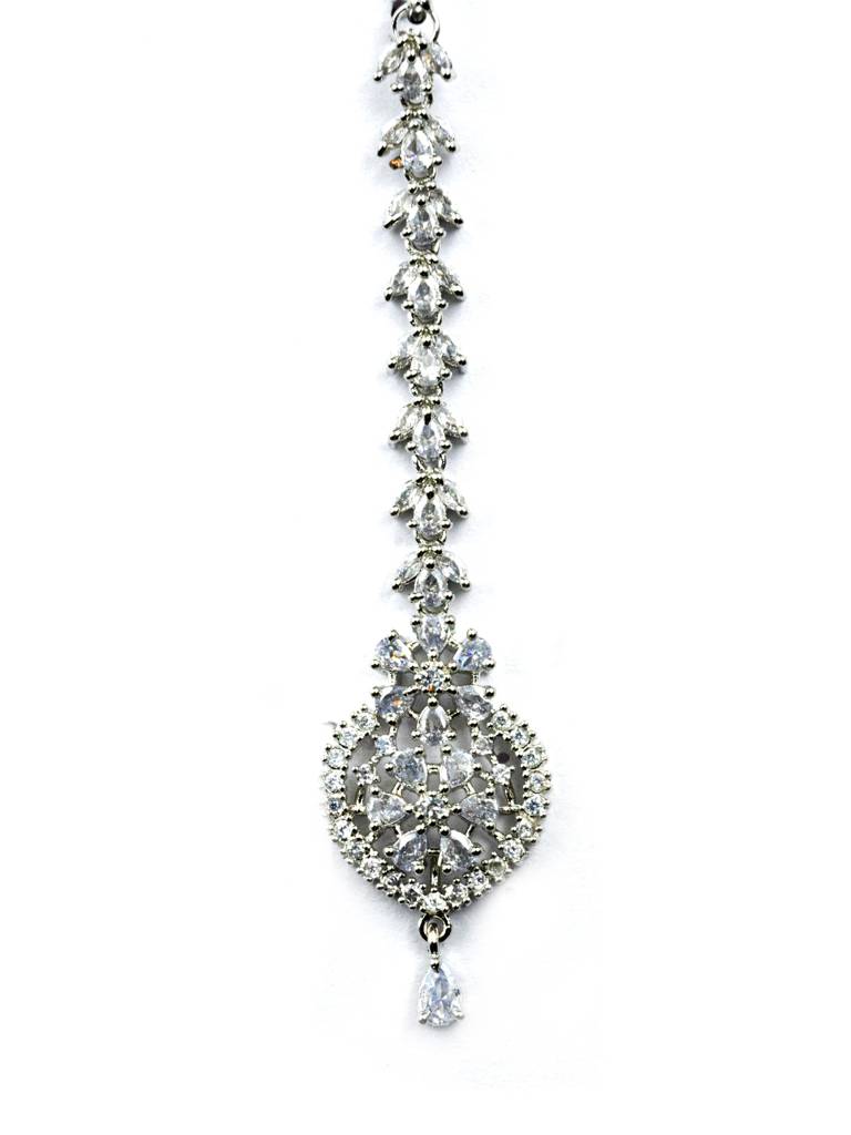 Ad & Cz Maangtikka Â Perfect For Weddings & Parties : ADMT01Silver
