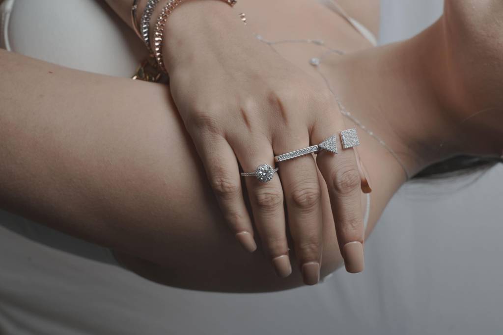 White Gold Stardust Ring : 453