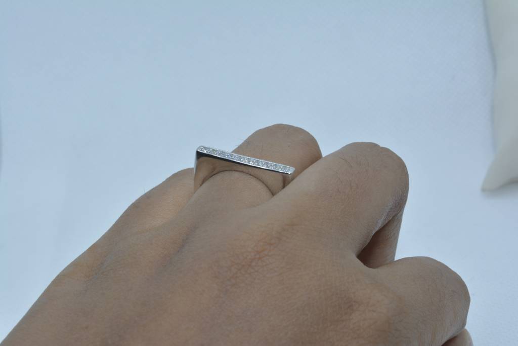 White Gold Stardust Ring : 453
