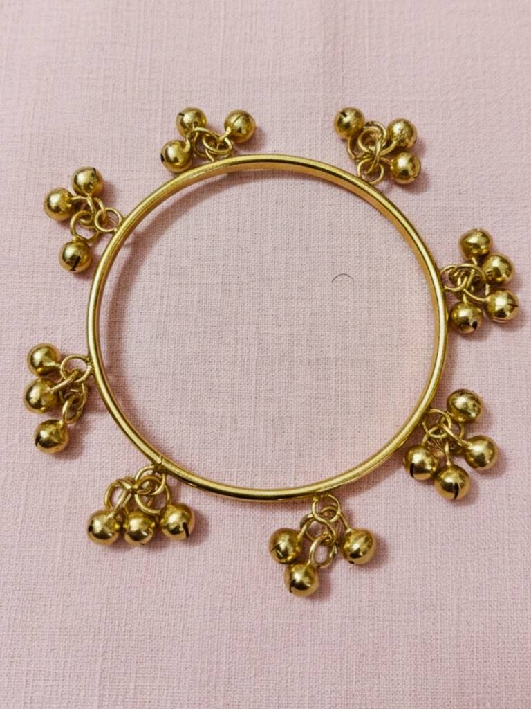 Set Of 4 Embellished Ghunghroo Kashmiri Bangles : VI25BC100022