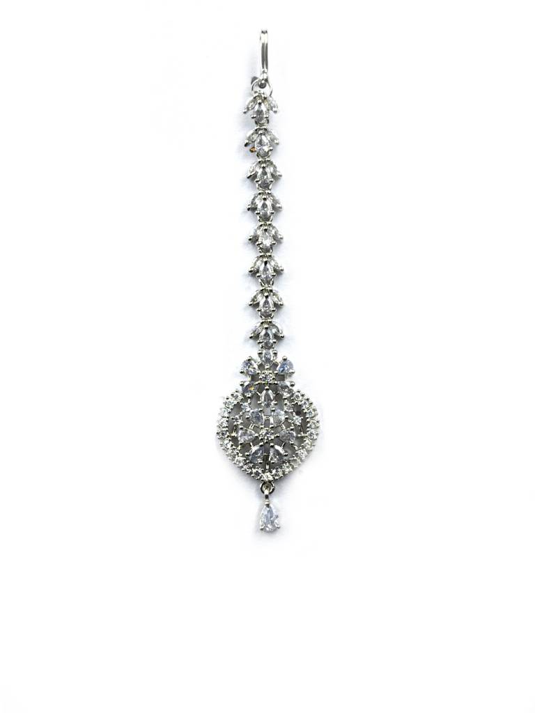 Ad & Cz Maangtikka Â Perfect For Weddings & Parties : ADMT01Silver