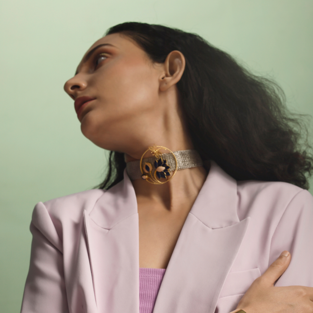 Ethereal Weave Lotus Choker : BR-2001