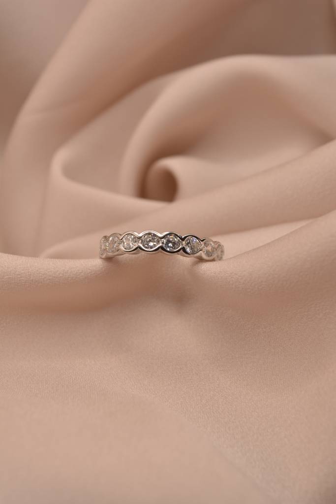 Aqua Wave White Band Ring : 472