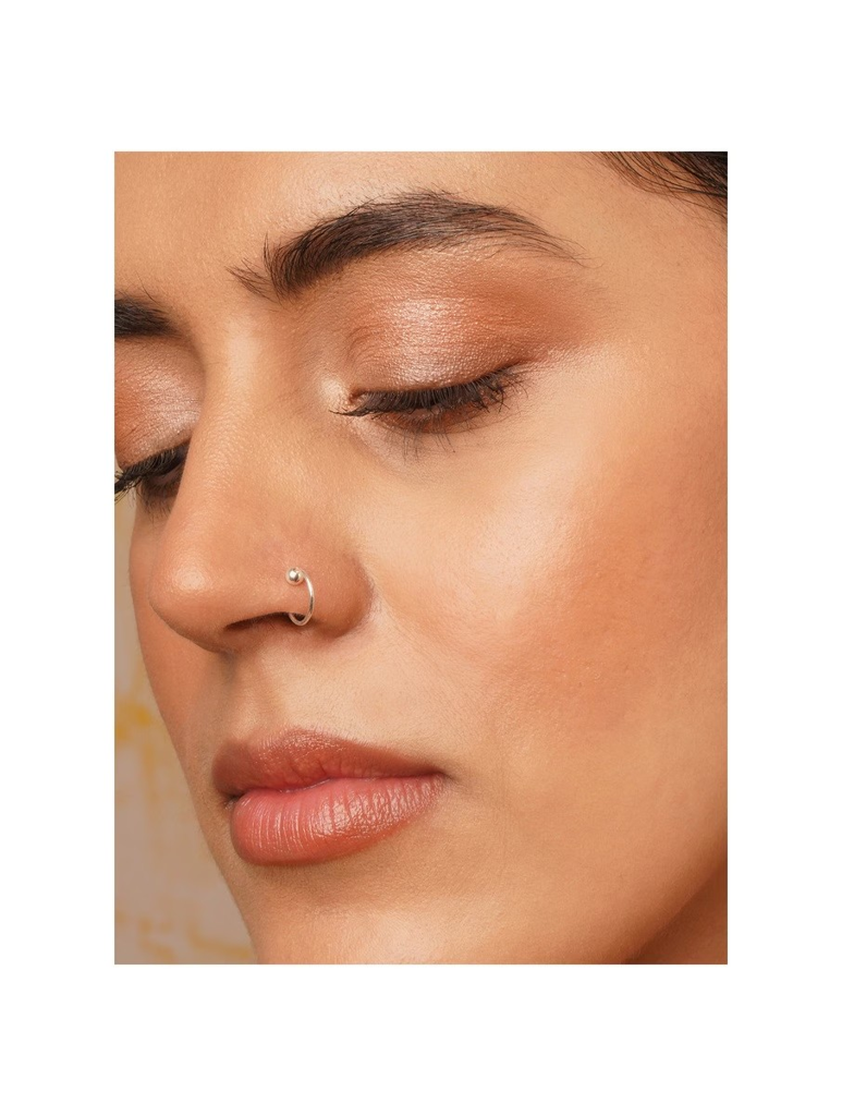 Silver Sleek Round Ball Nosering : ARSNP269