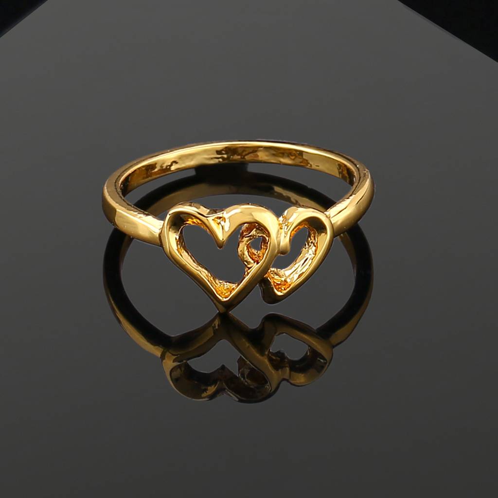 Estele Gold Plated Interlinked Heart Shaped Finger Ring For Women : 484RING