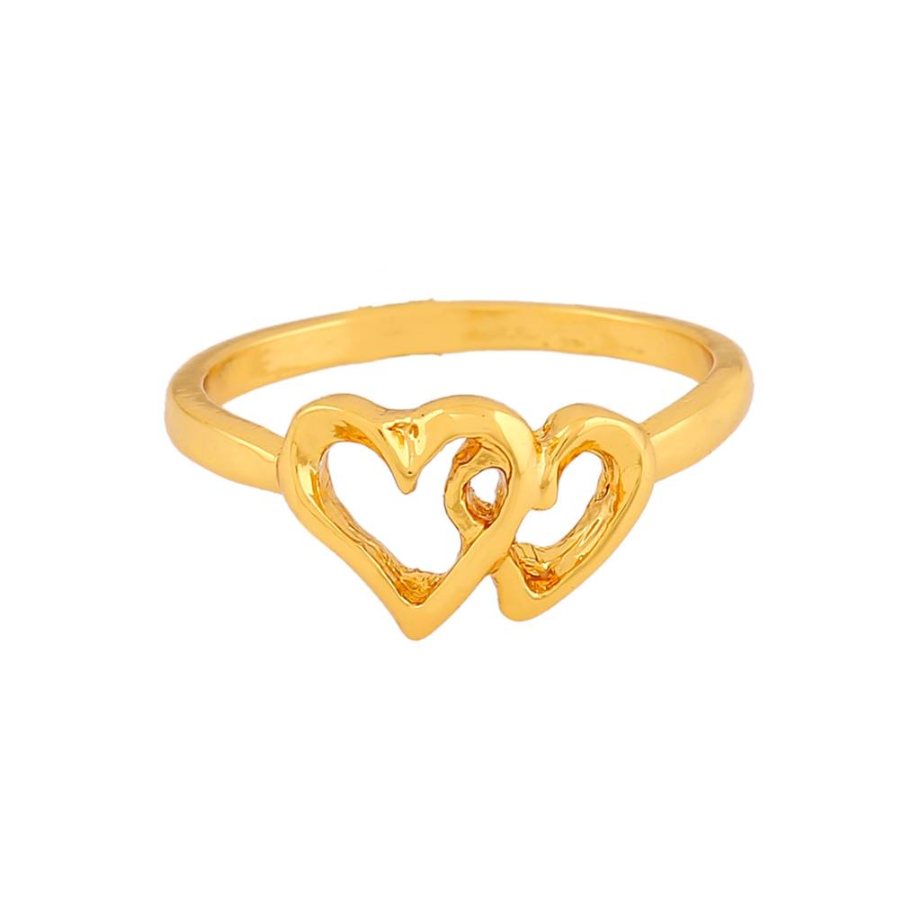 Estele Gold Plated Interlinked Heart Shaped Finger Ring For Women : 484RING