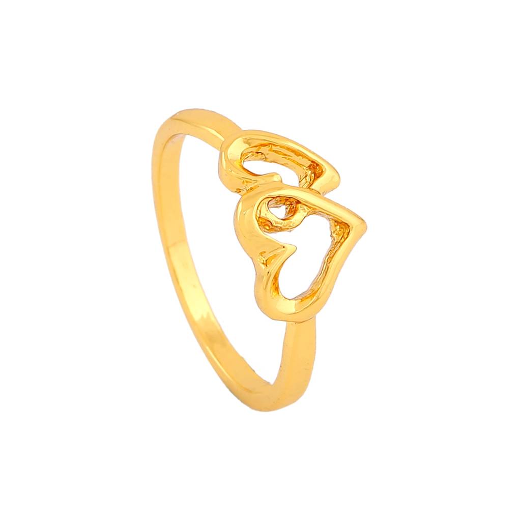 Estele Gold Plated Interlinked Heart Shaped Finger Ring For Women : 484RING