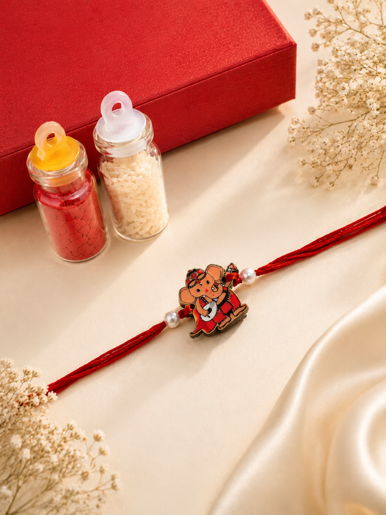 Eternz Certified Jewellery - Putstyle Bal Ganesha Rakhi For Kids (Adjustable)