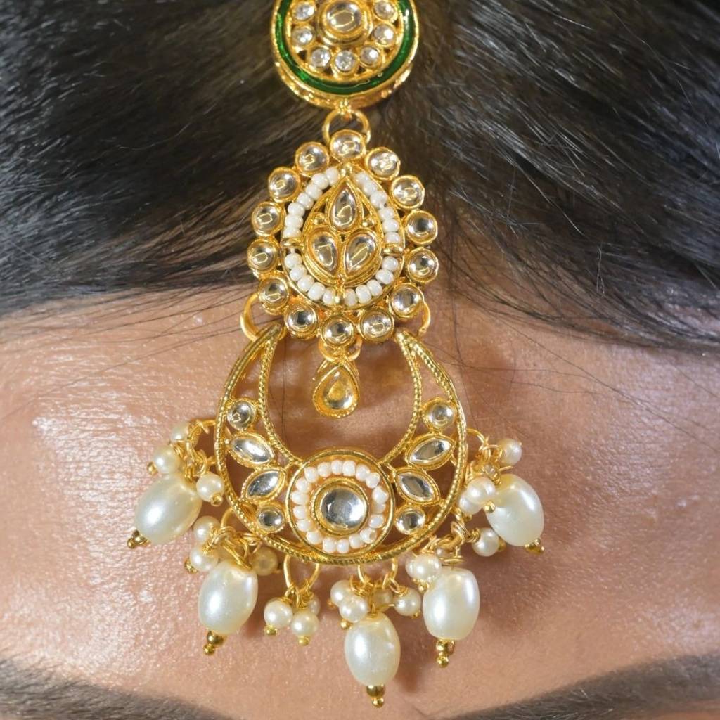 Vasudha Kundan Headband With Maangtika : HAIR0072