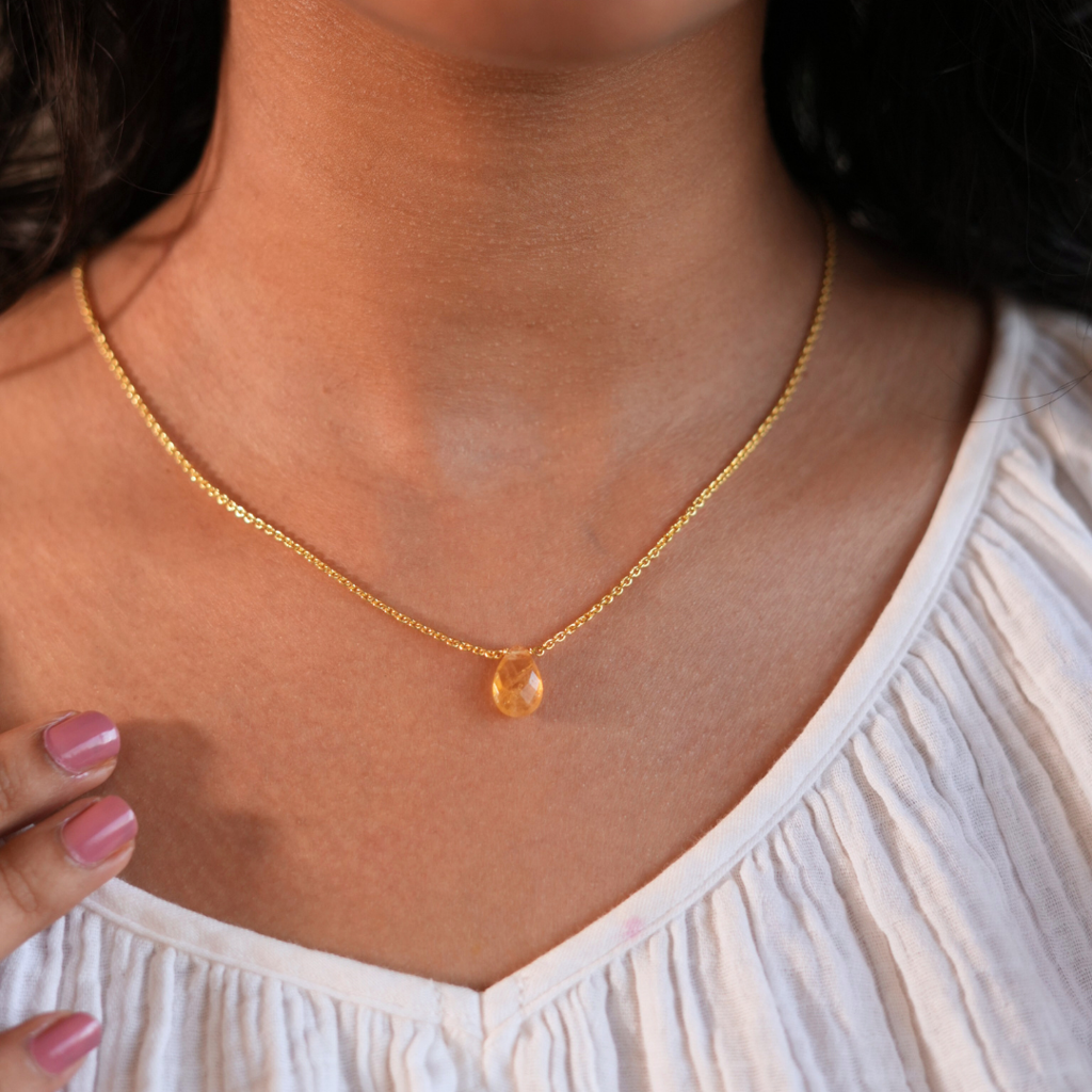 Citrine Drop Necklace : EDN-CTR