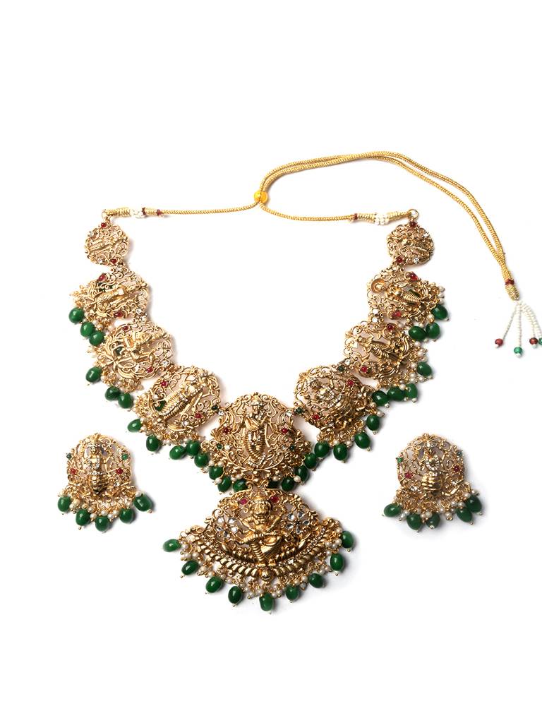 Traditional Vishnu Dashavatar Necklace Set : SATJS261