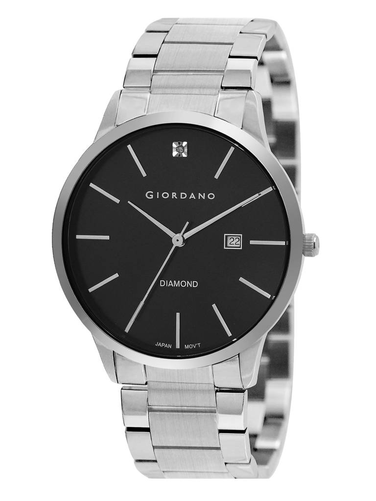 Giordano Classic Analog Watch For Men With Diamond Marked Dial And Stainless Steel Strap : GZ-50101-11