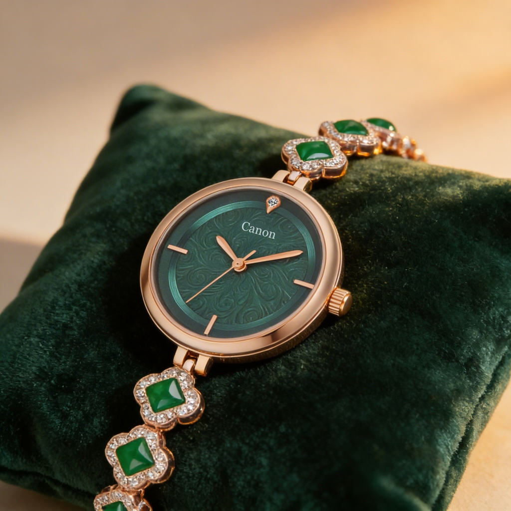 Serenite Dial Watch For Women With Crystal Halo Bracelet : CN-494