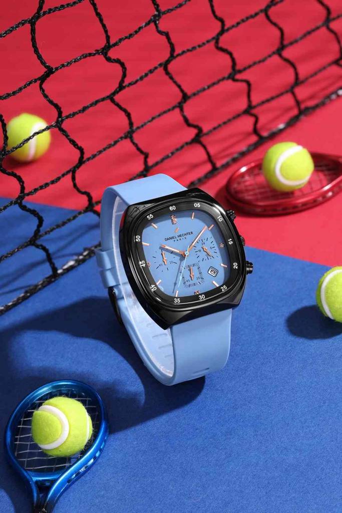 Daniel Hechter Paris Bercy Collection Modern Multi Functional Watch For Men With Square Dial And Silicon Band-Dhm : DHM1001-10