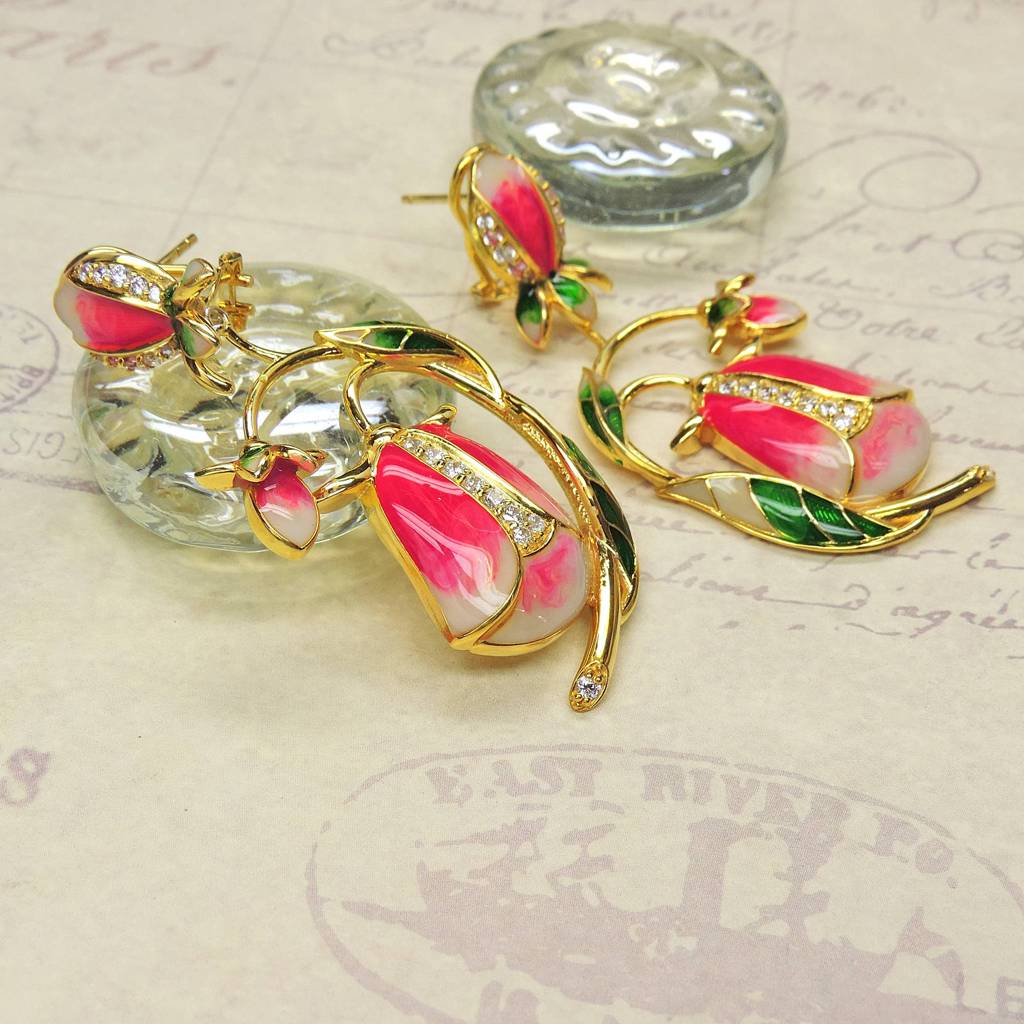 Drop Dead Pink Tulip Earring : 2290ER