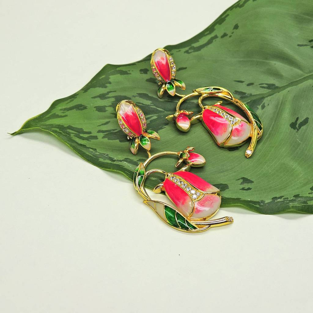 Drop Dead Pink Tulip Earring : 2290ER