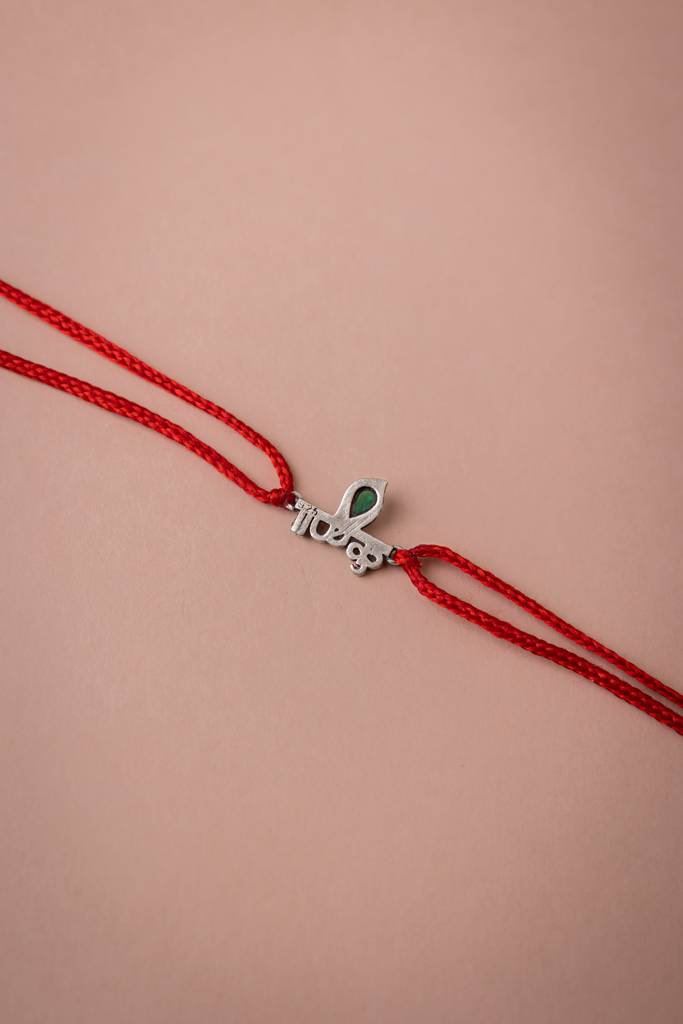 925 Sterling Silver Moh Auspicious Krishna Rakhi For Kids, Men, And Women : SRK50177-R