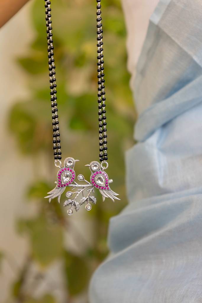 925 Sterling Silver Dulari Chidiya Statement Mangalsutra : SR6009