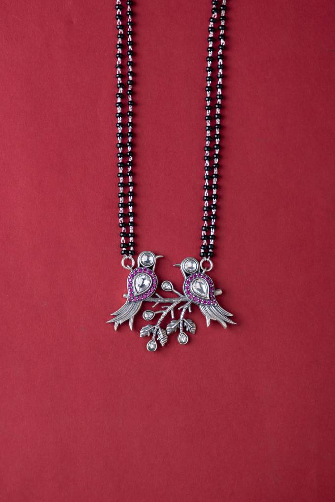 925 Sterling Silver Dulari Chidiya Statement Mangalsutra : SR6009