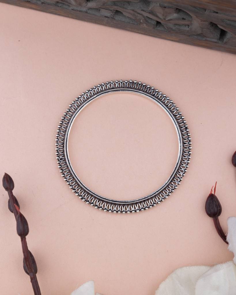 925 Sterling Silver Adya Carved Bangles : SK1078