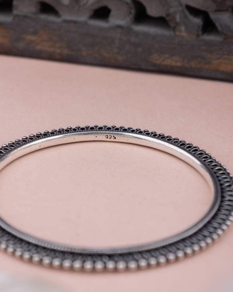 925 Sterling Silver Adya Carved Bangles : SK1078