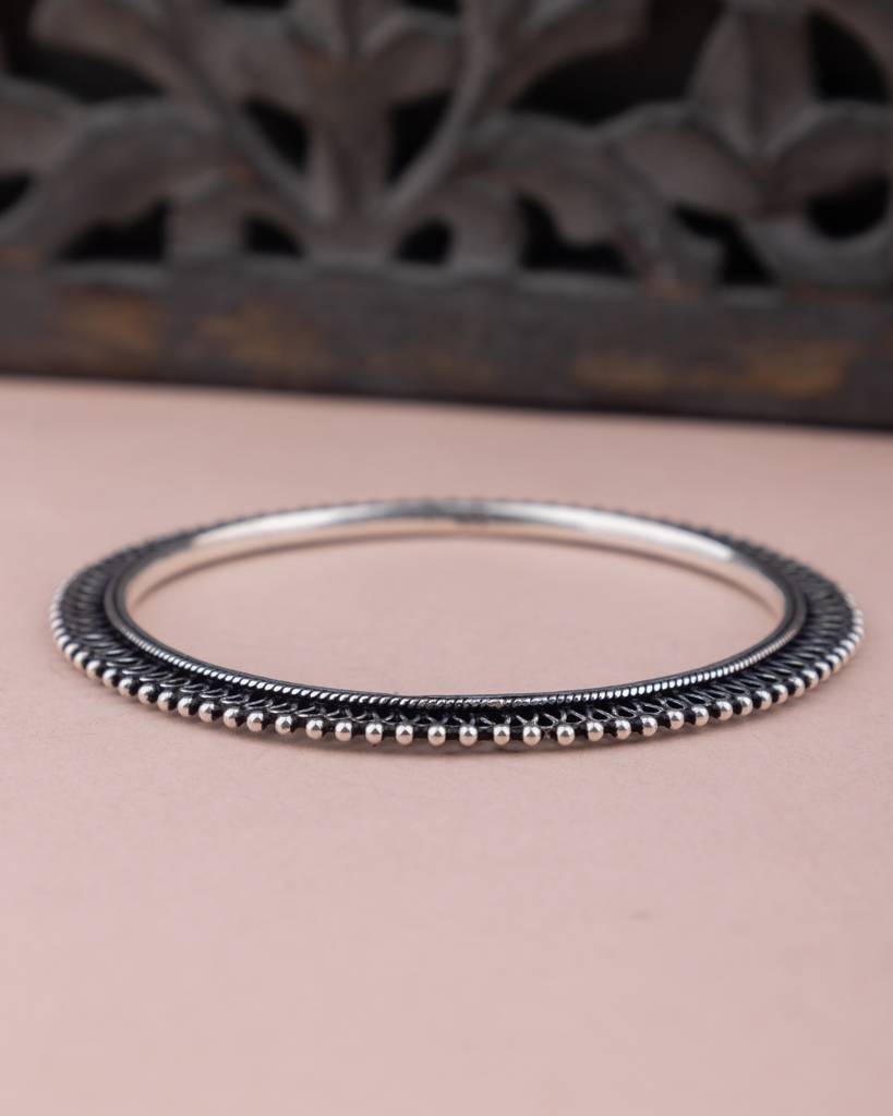 925 Sterling Silver Adya Carved Bangles : SK1078