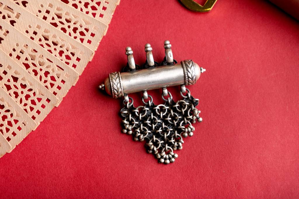 925 Sterling Silver Anvaya Vintage Inspired Jali Dori Necklace : SN30110-1