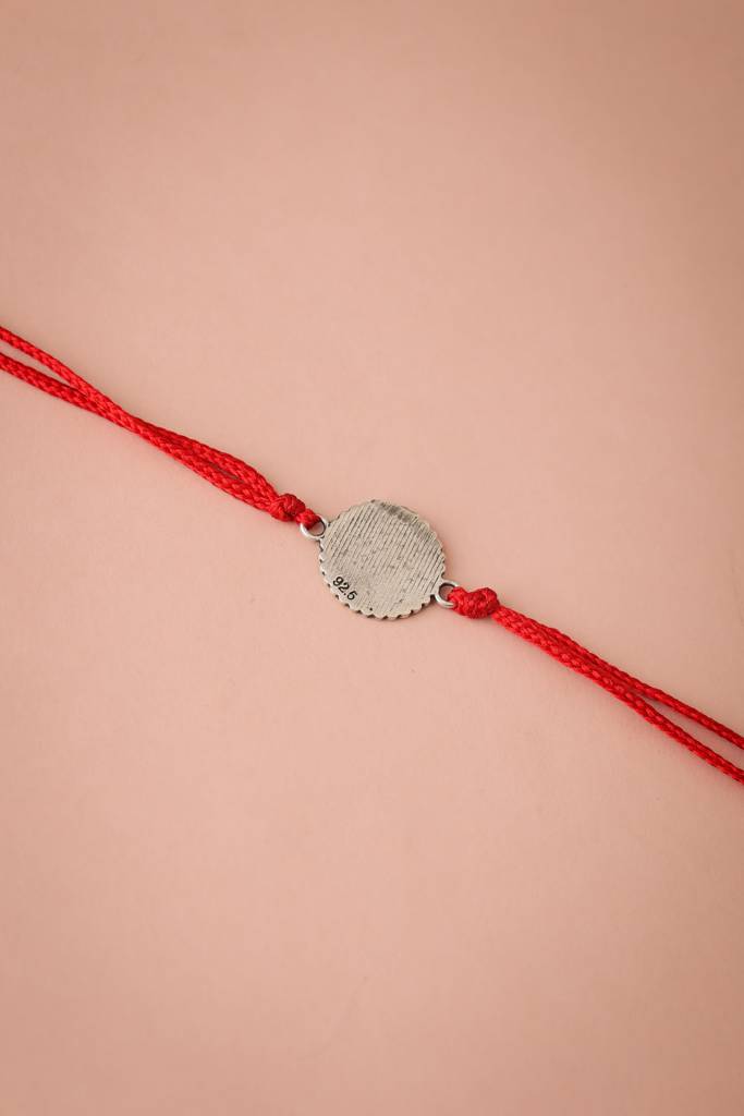 925 Sterling Silver Moh Best Brother Ever Rakhi For Kids, Men, And Women : SRK5013-R-2-1