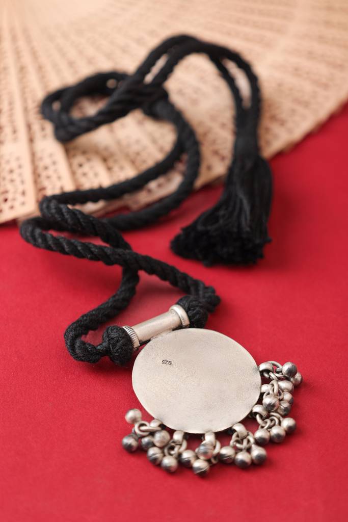 925 Sterling Silver Mizoya Concentric Ghughri Dori Necklace : SN30072