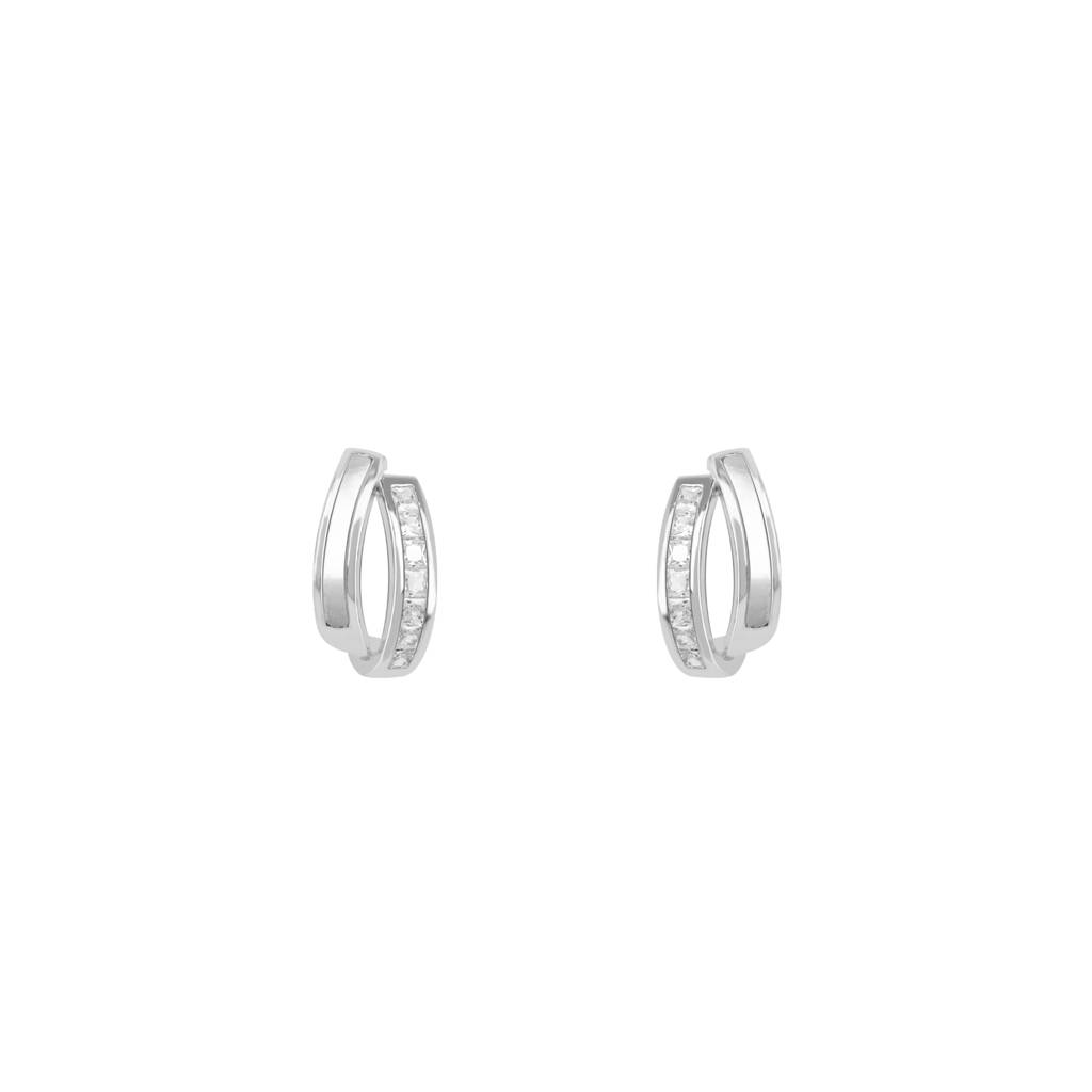 Interlinking Curve Silver Studs : FKER553