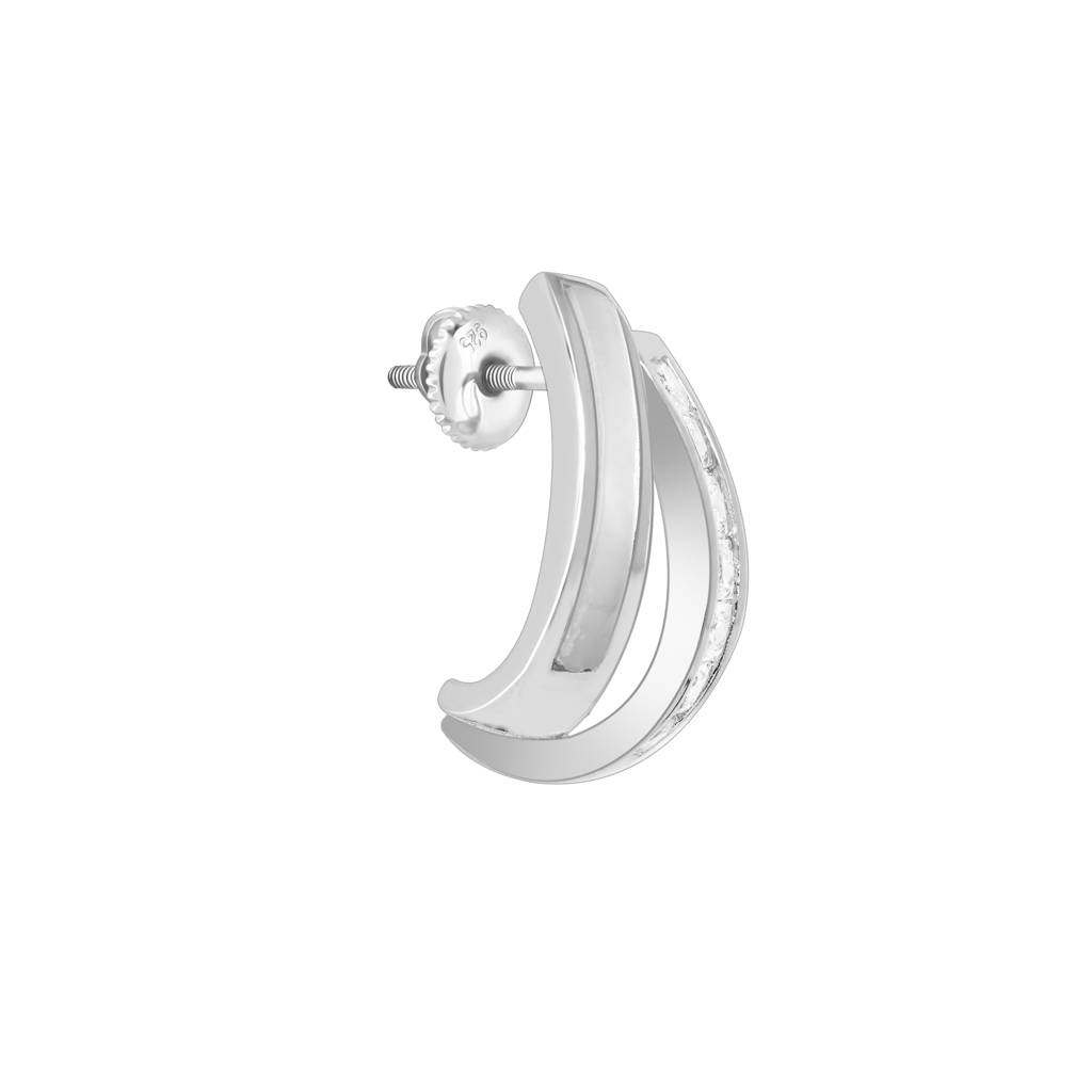 Interlinking Curve Silver Studs : FKER553