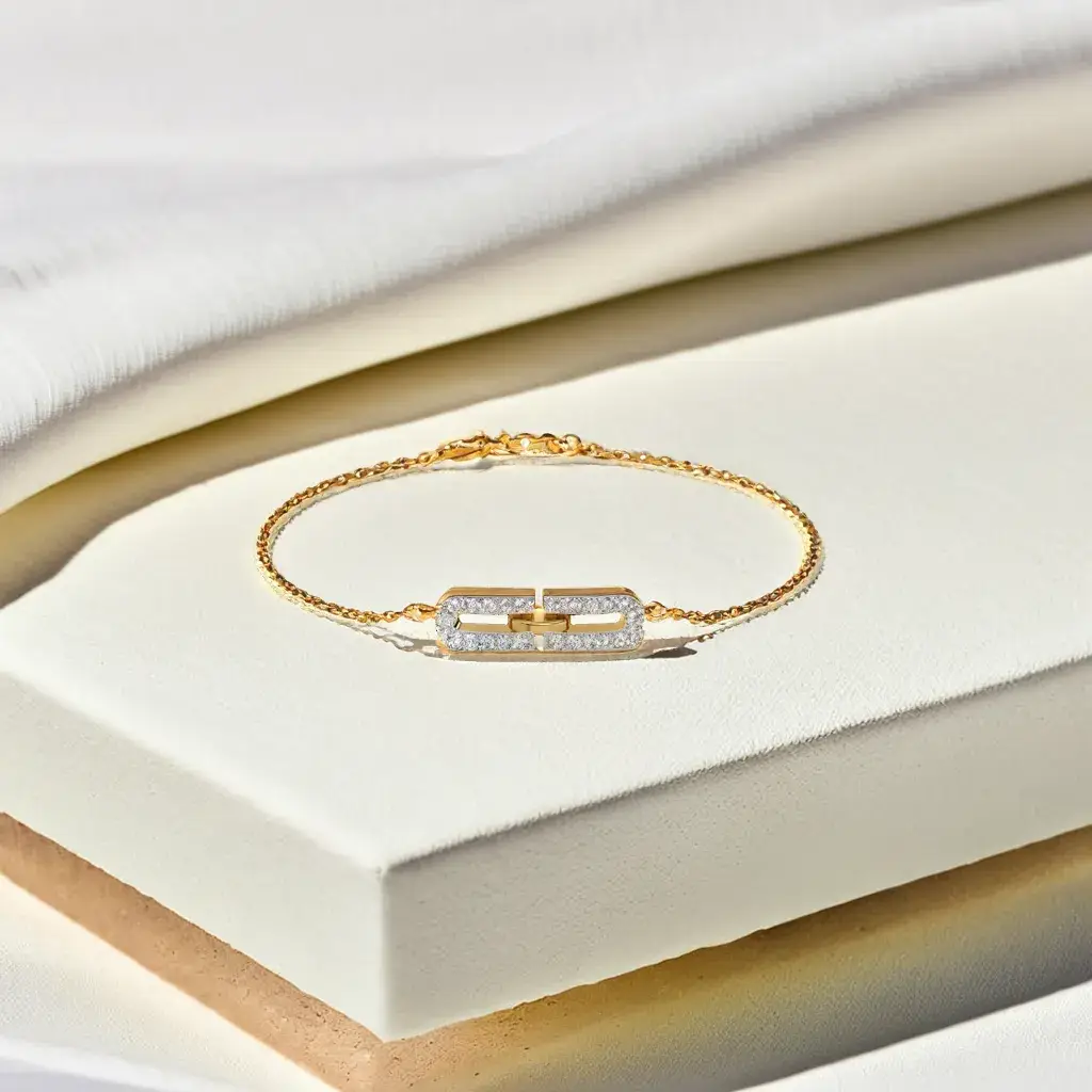 Single Link - Lab Diamond Bracelet : LLBR0105