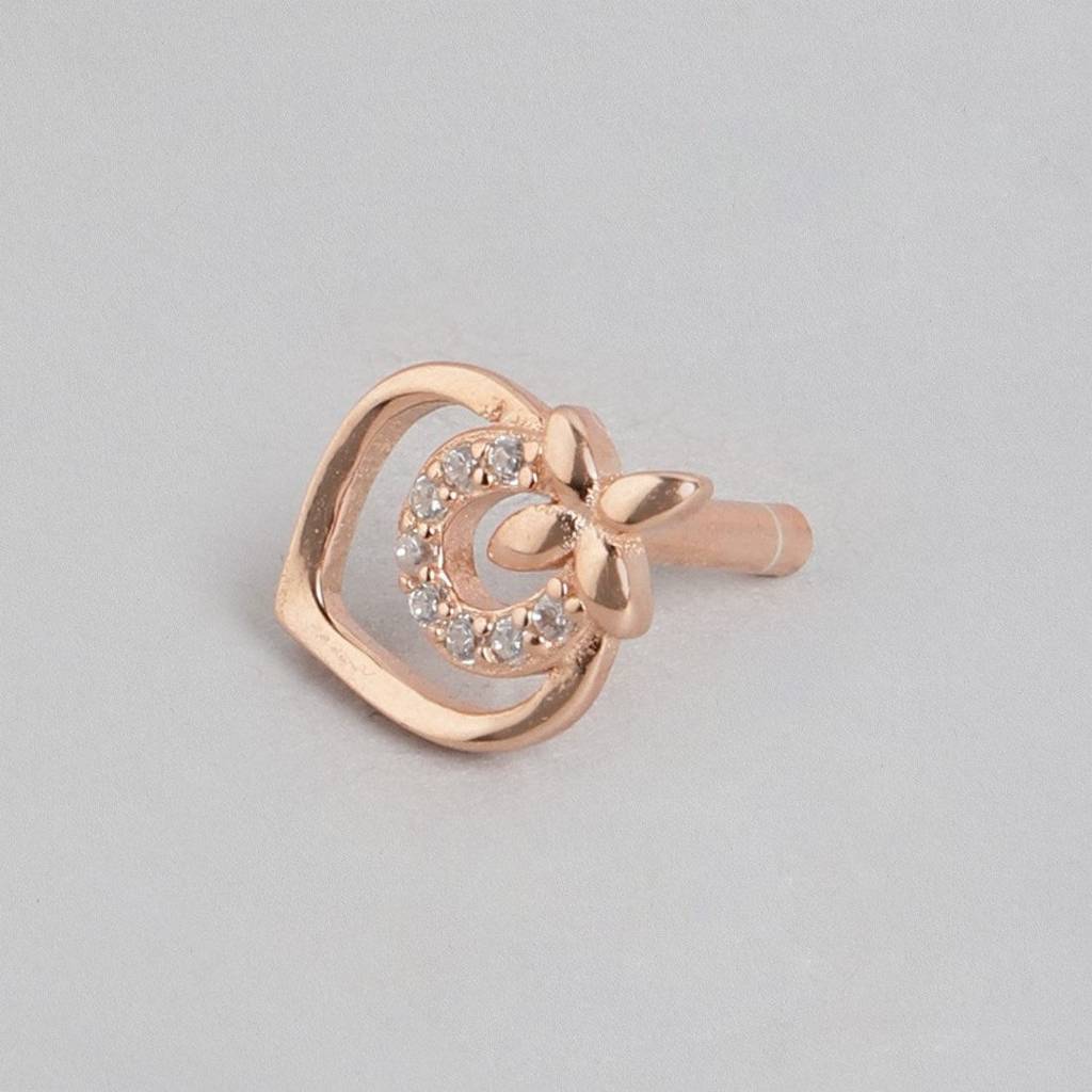 Radiant Rose Gold Glow Cz Rose Gold-Plated 925 Sterling Silver Earrings : EAR-20574-RG
