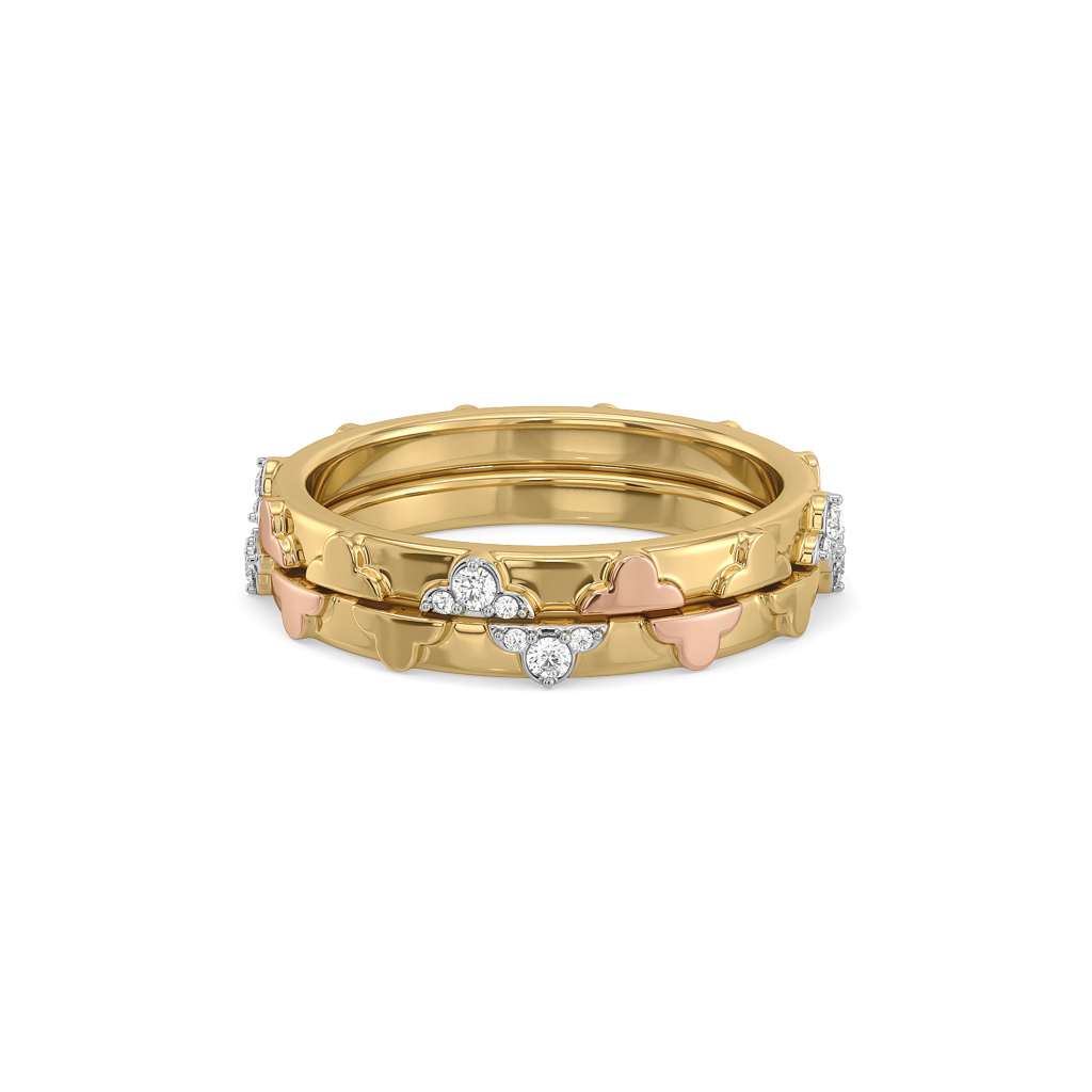 Lucky Stack - Lab Diamond Clover Ring : LLRG0110
